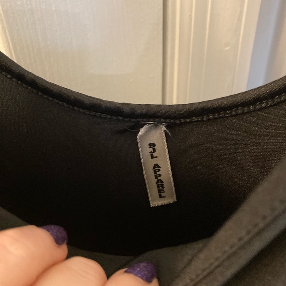 SJL Apparel flare black spandex pantsuit with adjustable straps - Picture 2 of 4